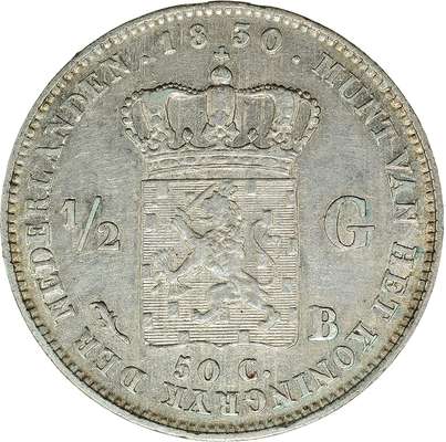 ½ Gulden 1830 Brussel over ouder jaar| Laurens Schulman BV - Koning Willem I - LSch.287 (Schulman 283)