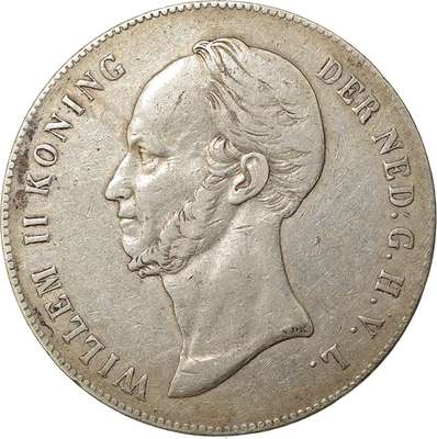 2½ gulden of rijksdaalder 1847 - Laurens Schulman bv.  LSch.391a (-). Variant met lager geplaatste zwaard