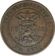 2½ Cent 1858 | Laurens Schulman BV. Scho.773. Willem III