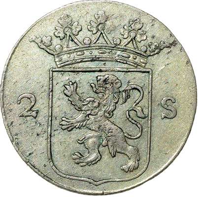 2 Stuiver of dubbeltje 1799 - Bataafse Republiek - Laurens Schulman BV. Provincie Utrecht. LSch.108 (Sch. 105).