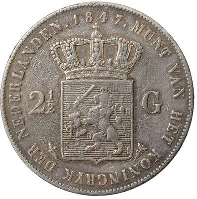 2½ gulden of rijksdaalder 1847 - Laurens Schulman bv.  LSch.391 (514)