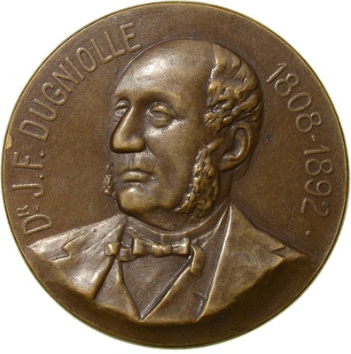 1928. Dr. J.F. Dugniolle 1808-1892 door Michaux, presentiepenning uit de collectie van Laurens Schulman BV