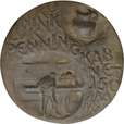 1966. 150 jaar Koninklijk Penningkabinet uit de collectie van Laurens Schulman BV. Gegoten bronzen historiepenning, (Eric Claus). Vereniging voor penningkunst