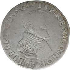 ½ Philipsdaalder z.j. uit de collectie van Laurens Schulman BV. Holland, Graafschap. PHILIPS II 1555–1581