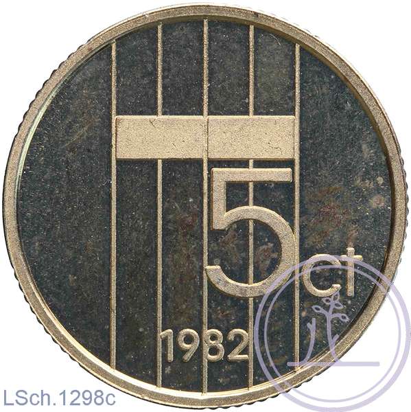 LSch.1298c-5 cent 1982 messing 2,38 g-16.85 mm-HNM-07390b