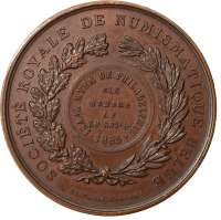 Ledenpenning van de Société Royale de numismatique de Belgique Op naam van Isaac Myer