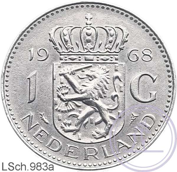 LSch.983a-1 gulden 1968 Zilver_r