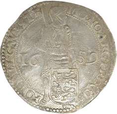 Zilveren dukaat 1659 uit de collectie van Laurens Schulman BV. West-Friesland. Type I